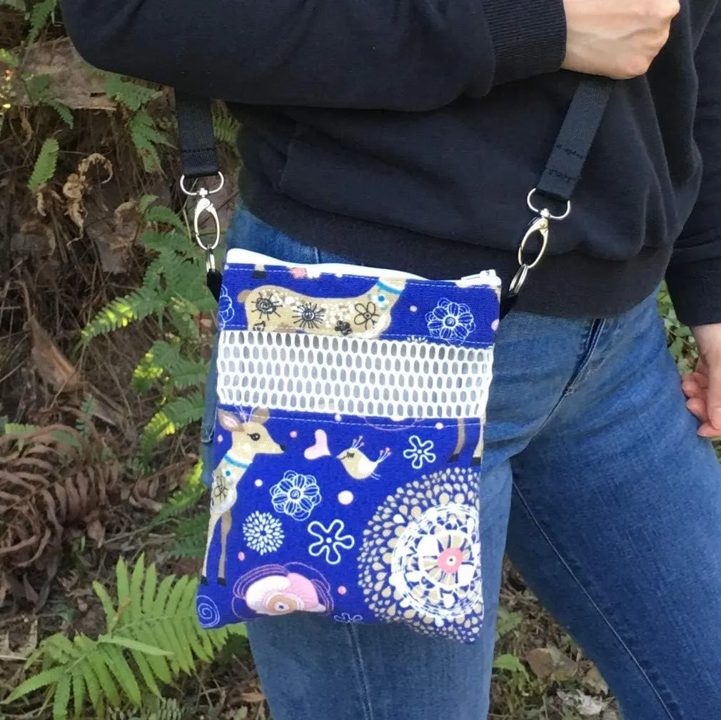 KINTOR Sugar Glider Bonding Pouch Carry for Rat Hedgehog Small Pocket Pets (Blue Deer, 8.7x6.3inch)