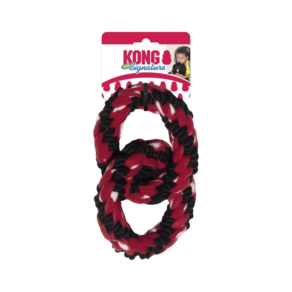 KONG  Signature Rope Double Ring Tug Dog Toy