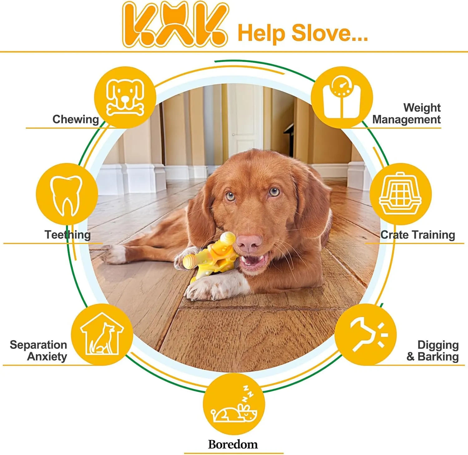 KXK Dog Toys, Indestructible Dog Toys for Aggressive Chewers, Tough Dog Chew Toys for Large Medium Breed, Dog Bones Chew Toys for Super Chewer