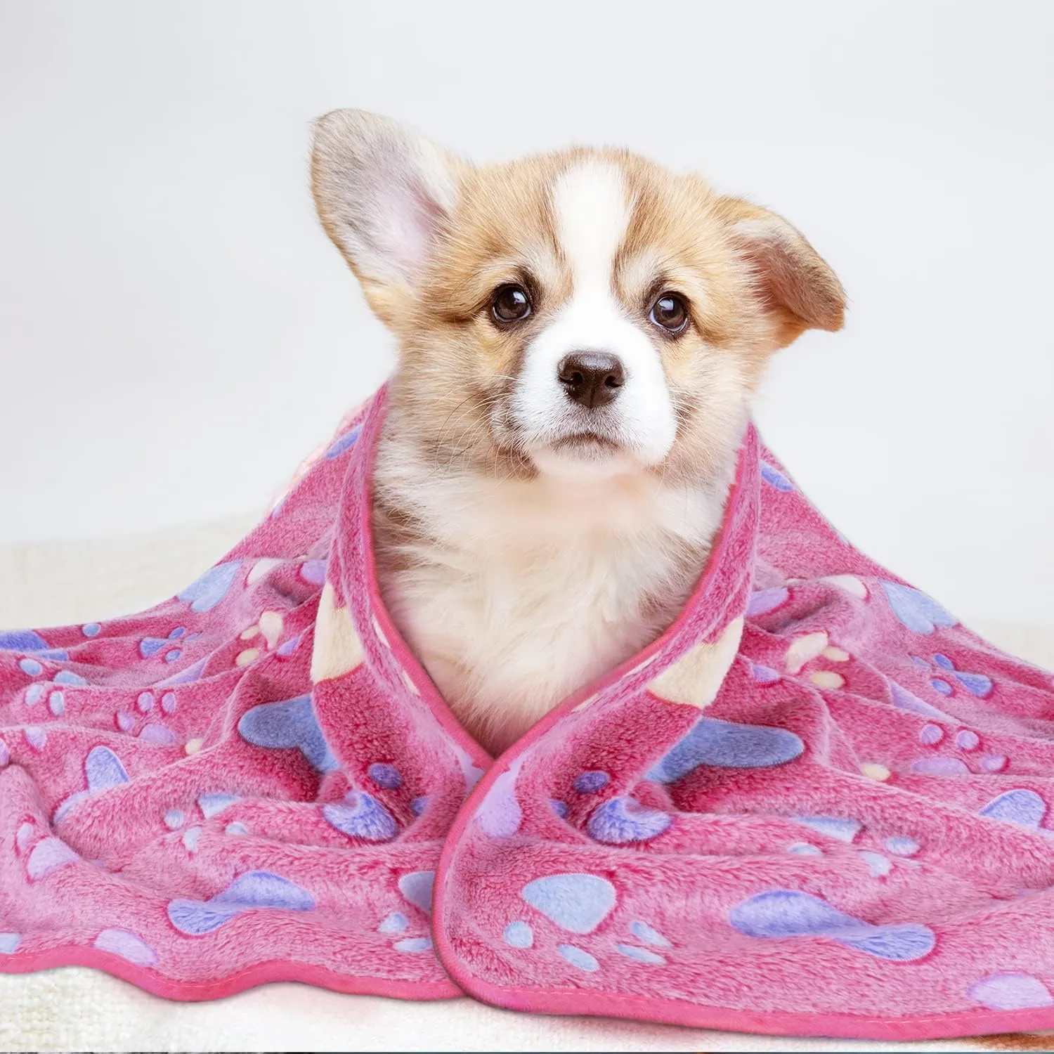 LeapSheep Pet Blankets for Dogs Cats - 3Pack Heart Pattern Super Soft Fluffy Dog Blankets for Small Medium Large Doggy Kitten (Heart, Small)