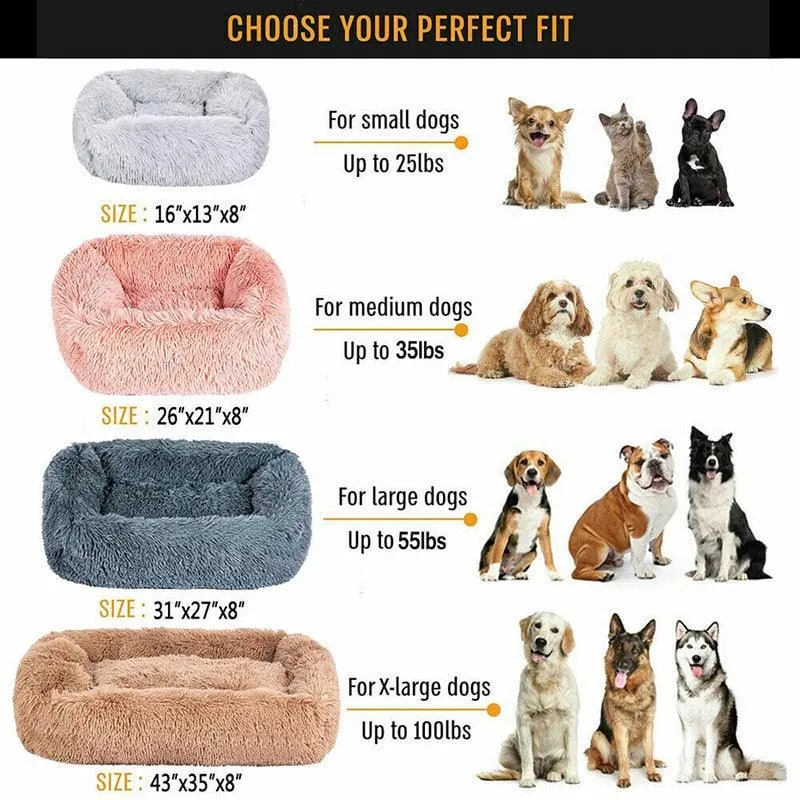 Luxury Dog Bed Square Dog Beds Long Plush Dog Mat Beds