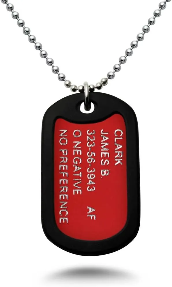 Medical Alert ID, Personalized Custom Engraved Medical Alert ID Aluminum Dog Tag Necklace