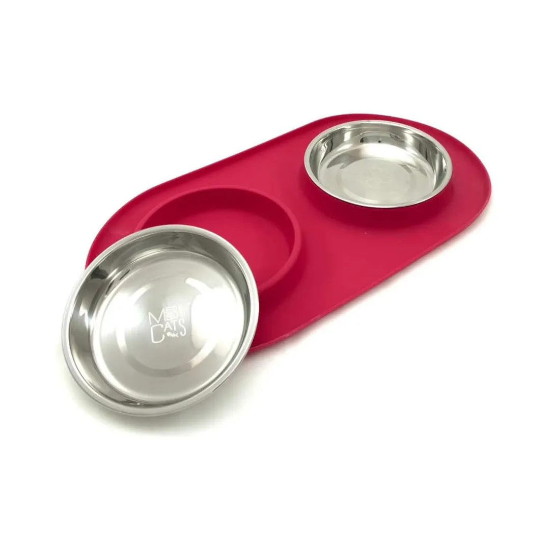 Messy Cats Double Diner Silicone with SS Melon Cat Bowl