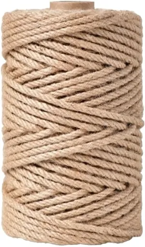 Natural Sisal Rope for Replacing and Repairing Cat Scratching Post Tree Tower, 1/4 inch (6mm) Diameter 164FT Sisal Rope for Replacement and Repairing or DIY Scratcher