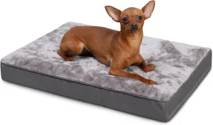 Orthopedic Dog Bed Waterproof Deluxe Plush Dog Beds with Removable Washable Cover Anti-Slip Bottom Pet Sleeping Mattress for Large, Medium, Jumbo, Small Dogs, 17 x 12 inch, Gray