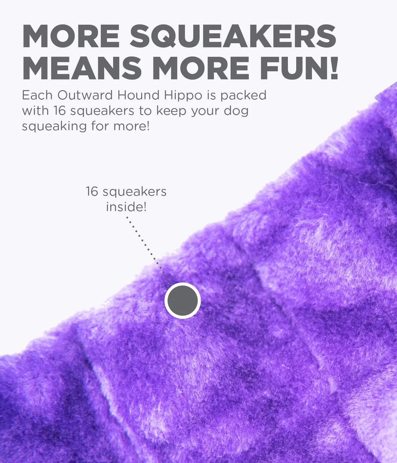 Outward Hound Squeaker Matz Plush Hippo Dog Toy, XL