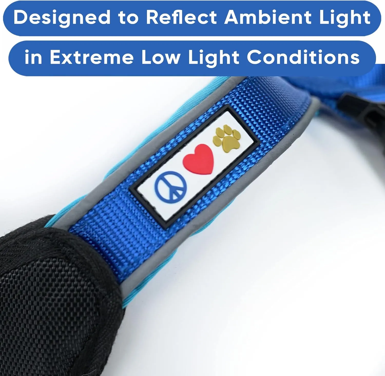 Pawtitas Reflective Dog Harness Padded Dog Harness Provides Comfort Control for a Walk or Running Great Pet Accessories Dog Vest M Medium Bue Dog Harness