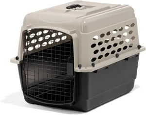 Petmate Vari Dog Kennel - Portable Dog Carriers & Crates for Medium Dogs, Airline-Friendly, Durable Plastic, Pet Carrier For Home and Travel, 28 Inches, Taupe and Black