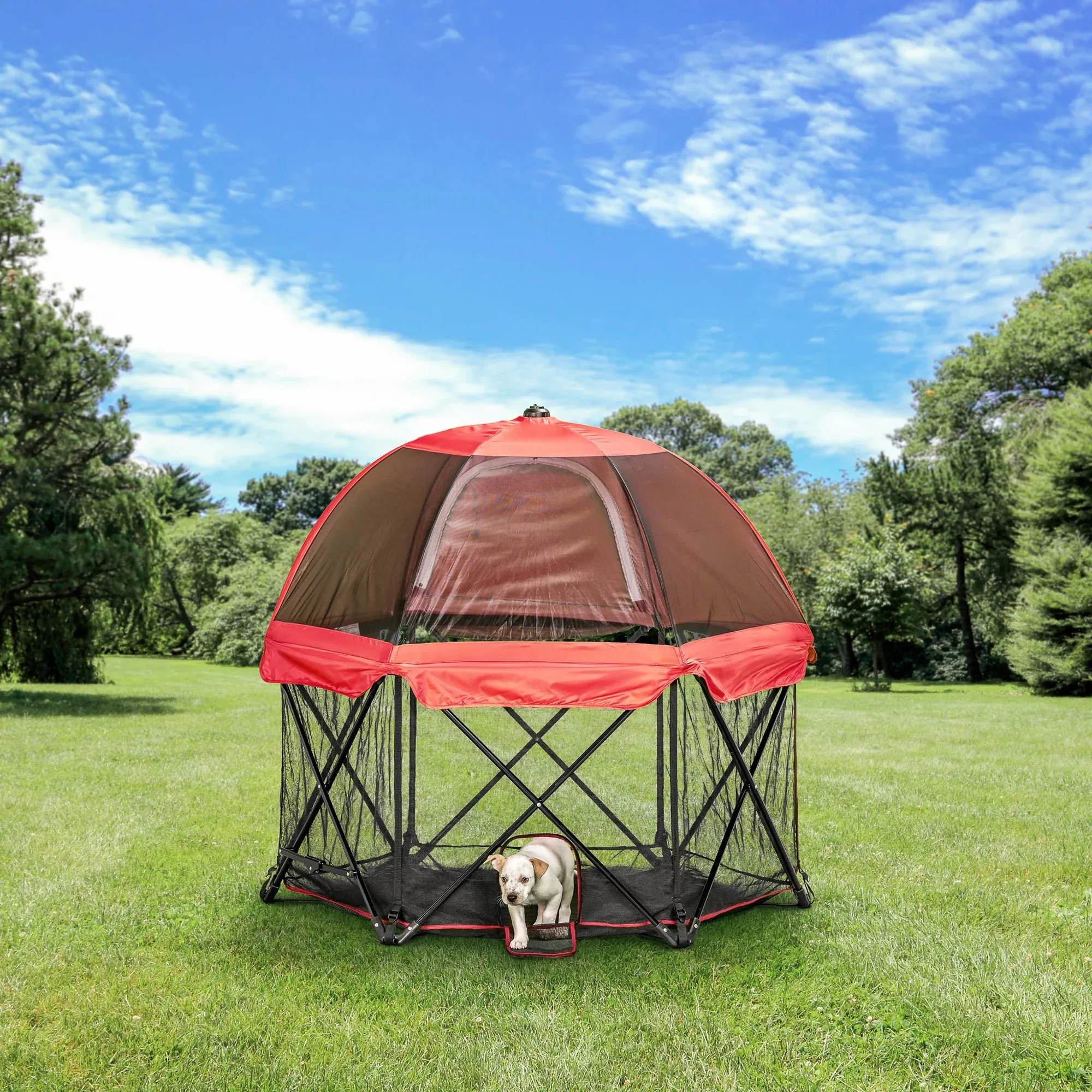 Portable Pet Pen with Canopy