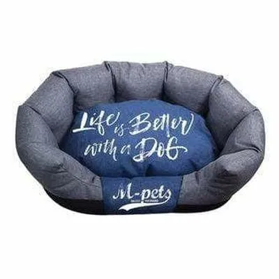 PRAGUE BASKET - M // SIZE: 65 X 40 X 26 CM GREY & BLUE