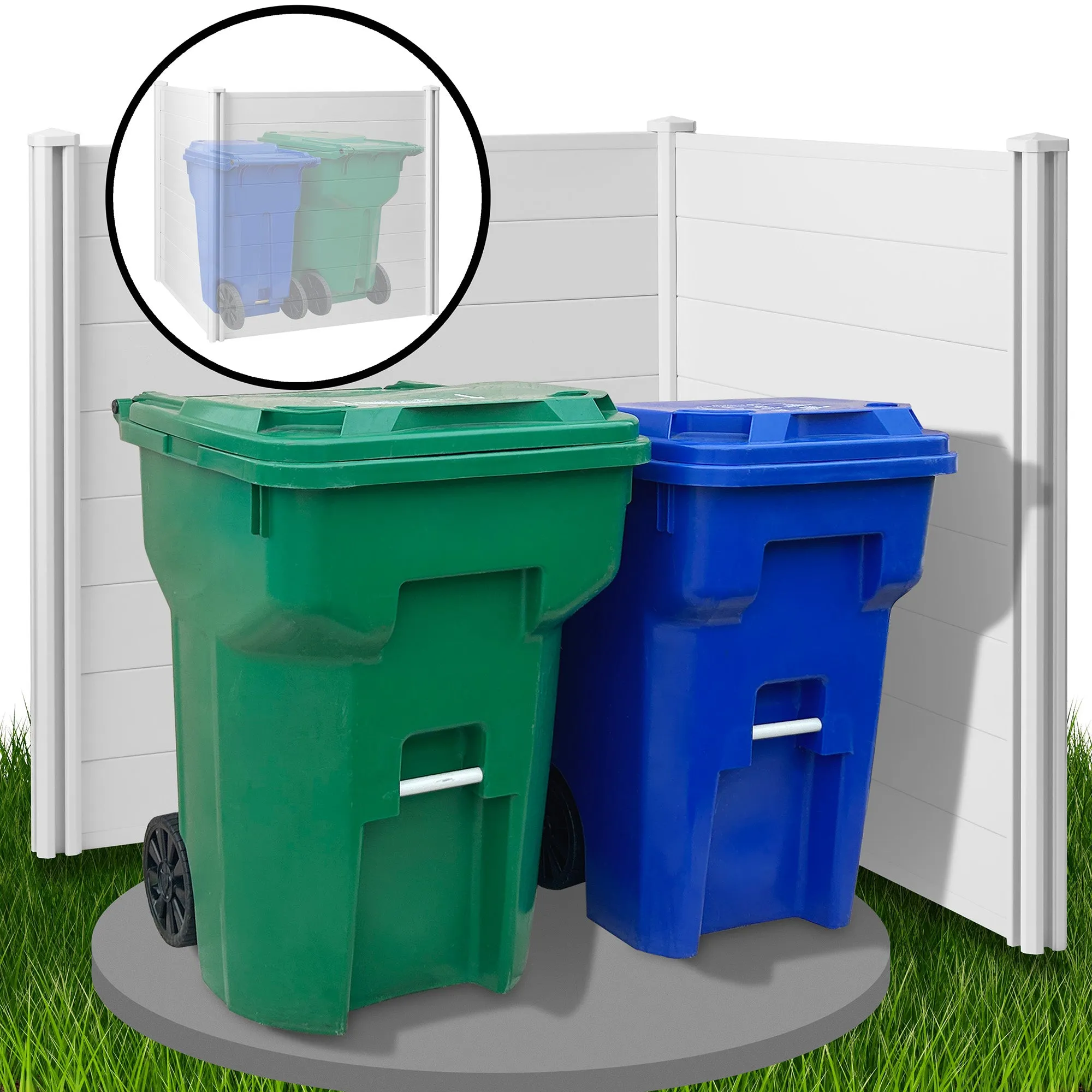 Privacy Screen Outdoor Vinyl Fence Panel Enclosure for AC / Trash Bins