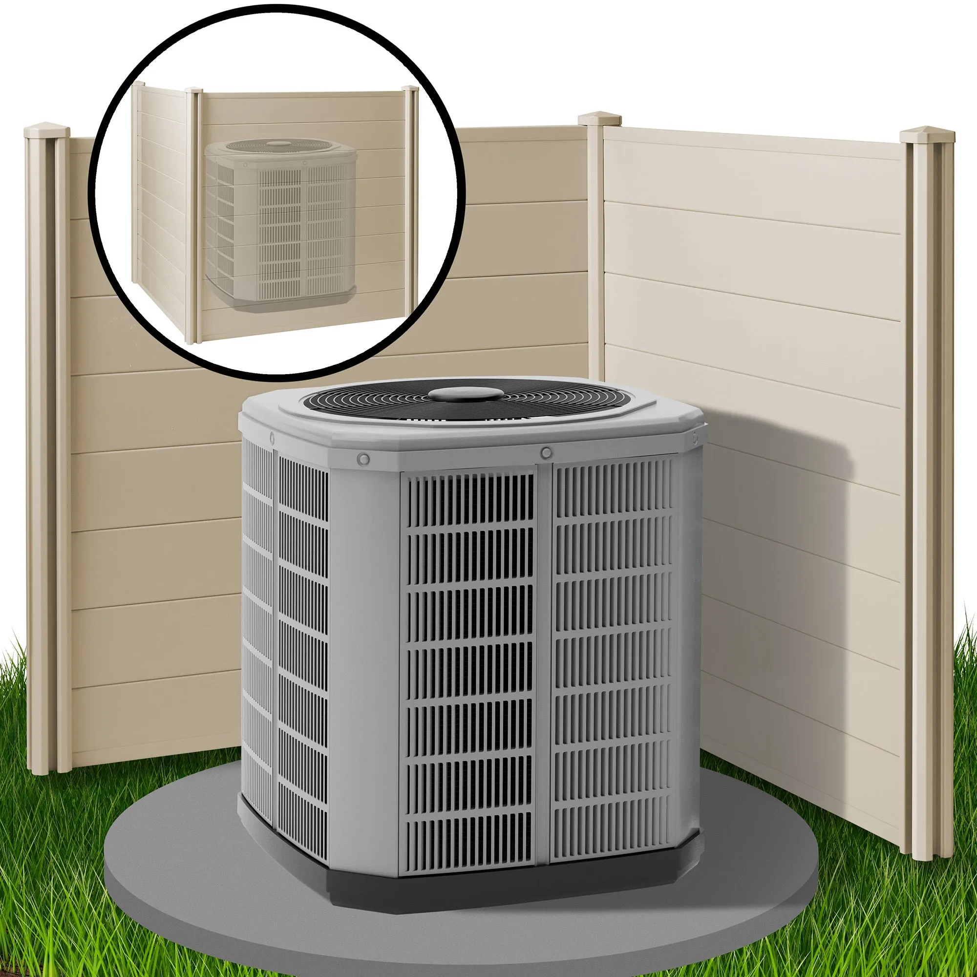 Privacy Screen Outdoor Vinyl Fence Panel Enclosure for AC / Trash Bins