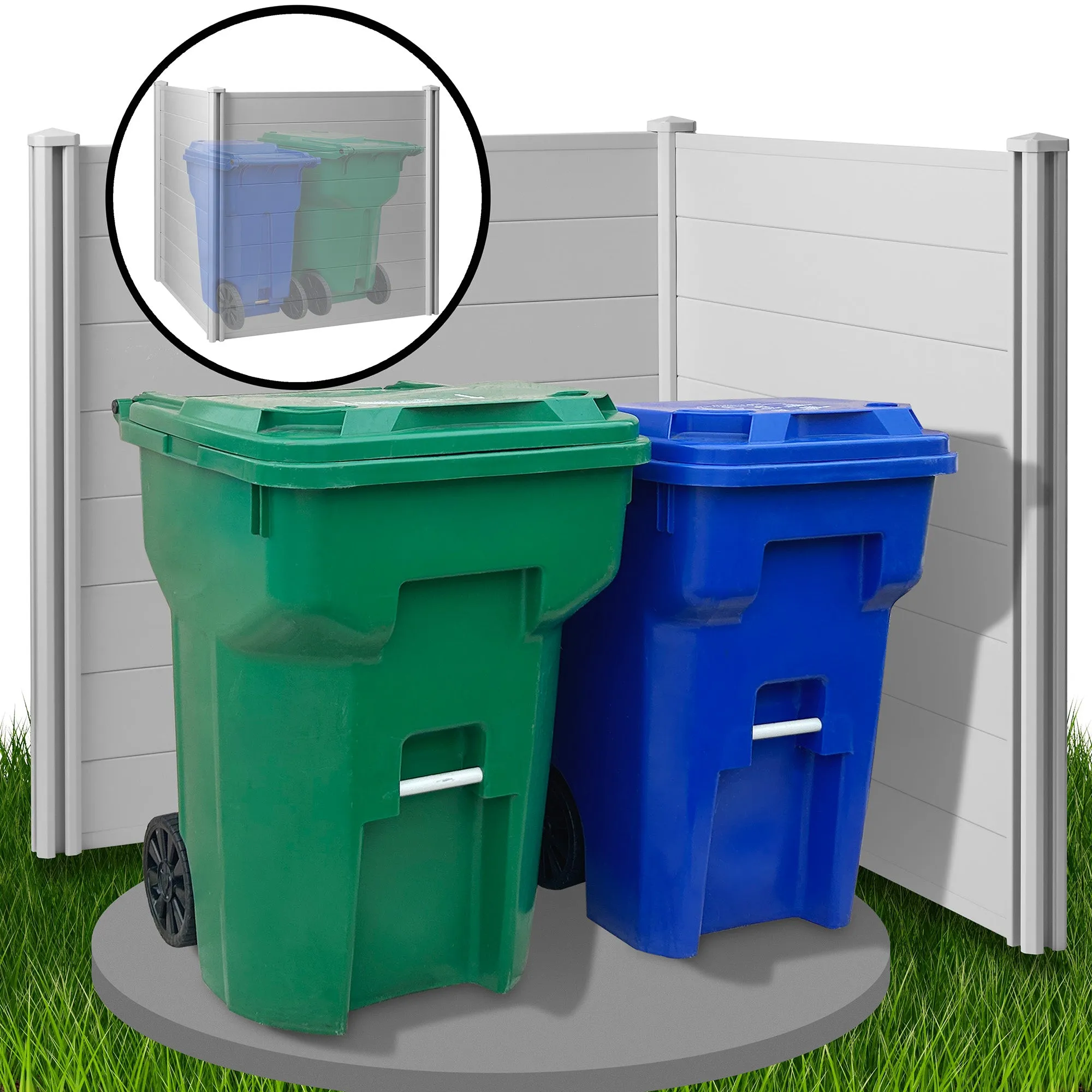 Privacy Screen Outdoor Vinyl Fence Panel Enclosure for AC / Trash Bins