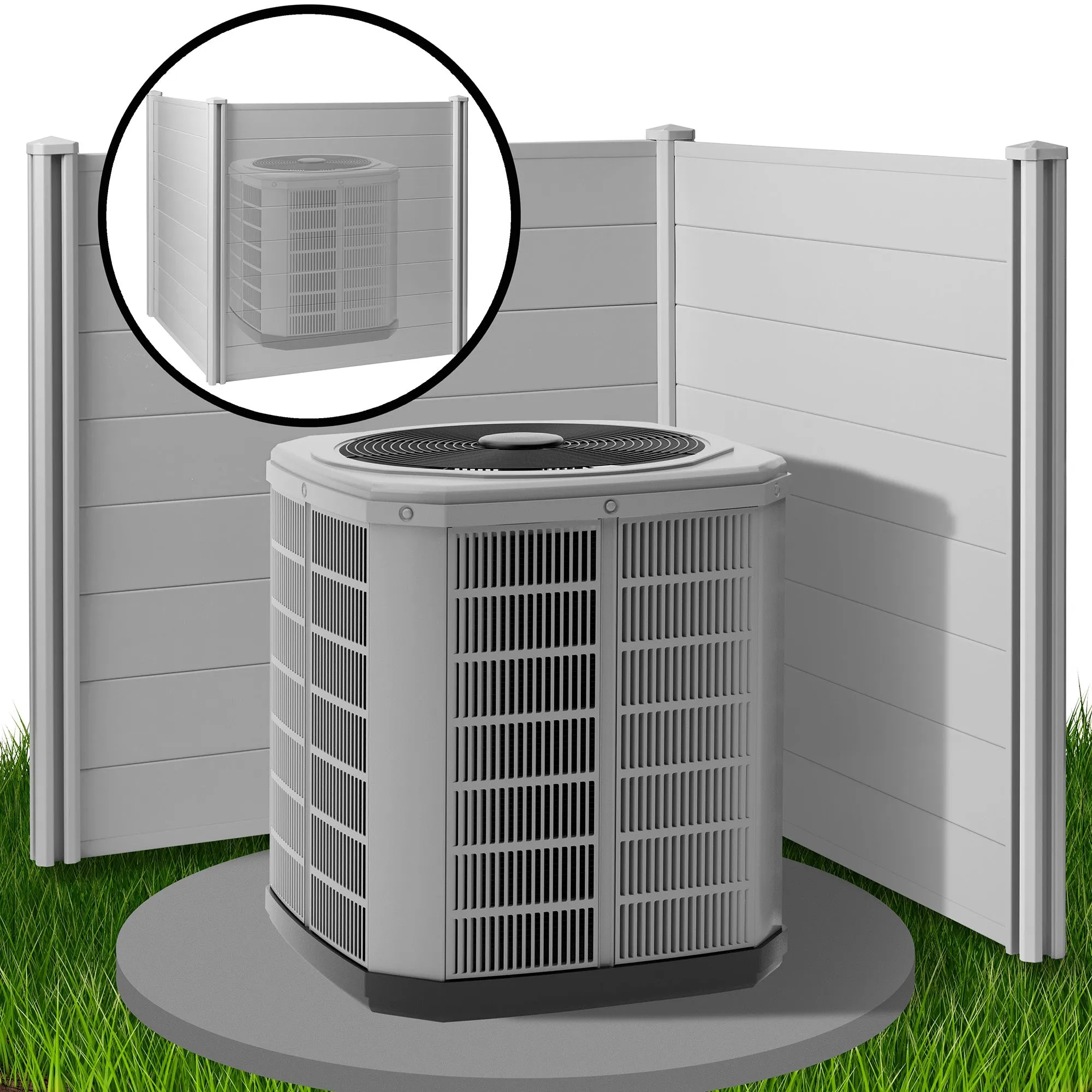 Privacy Screen Outdoor Vinyl Fence Panel Enclosure for AC / Trash Bins