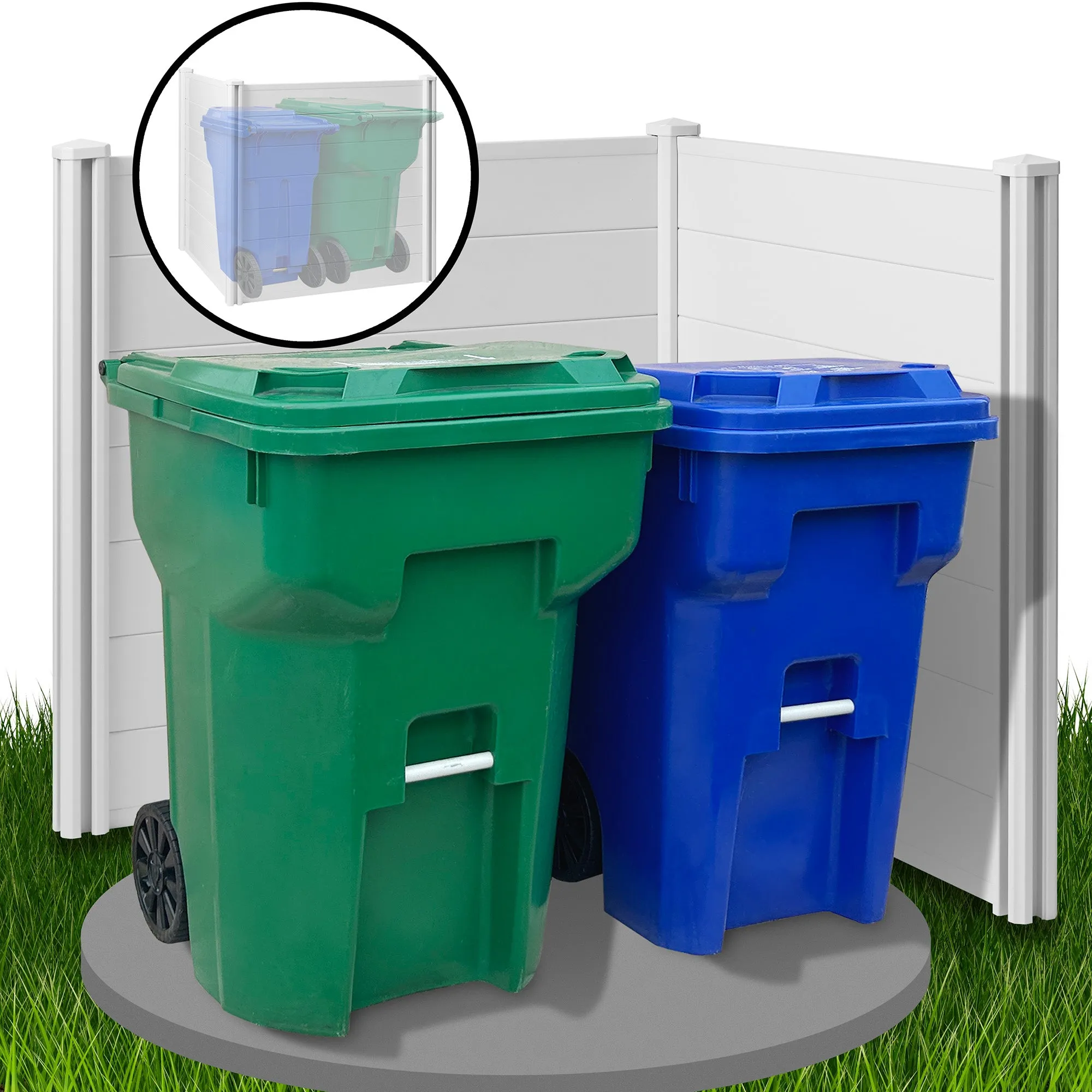 Privacy Screen Outdoor Vinyl Fence Panel Enclosure for AC / Trash Bins