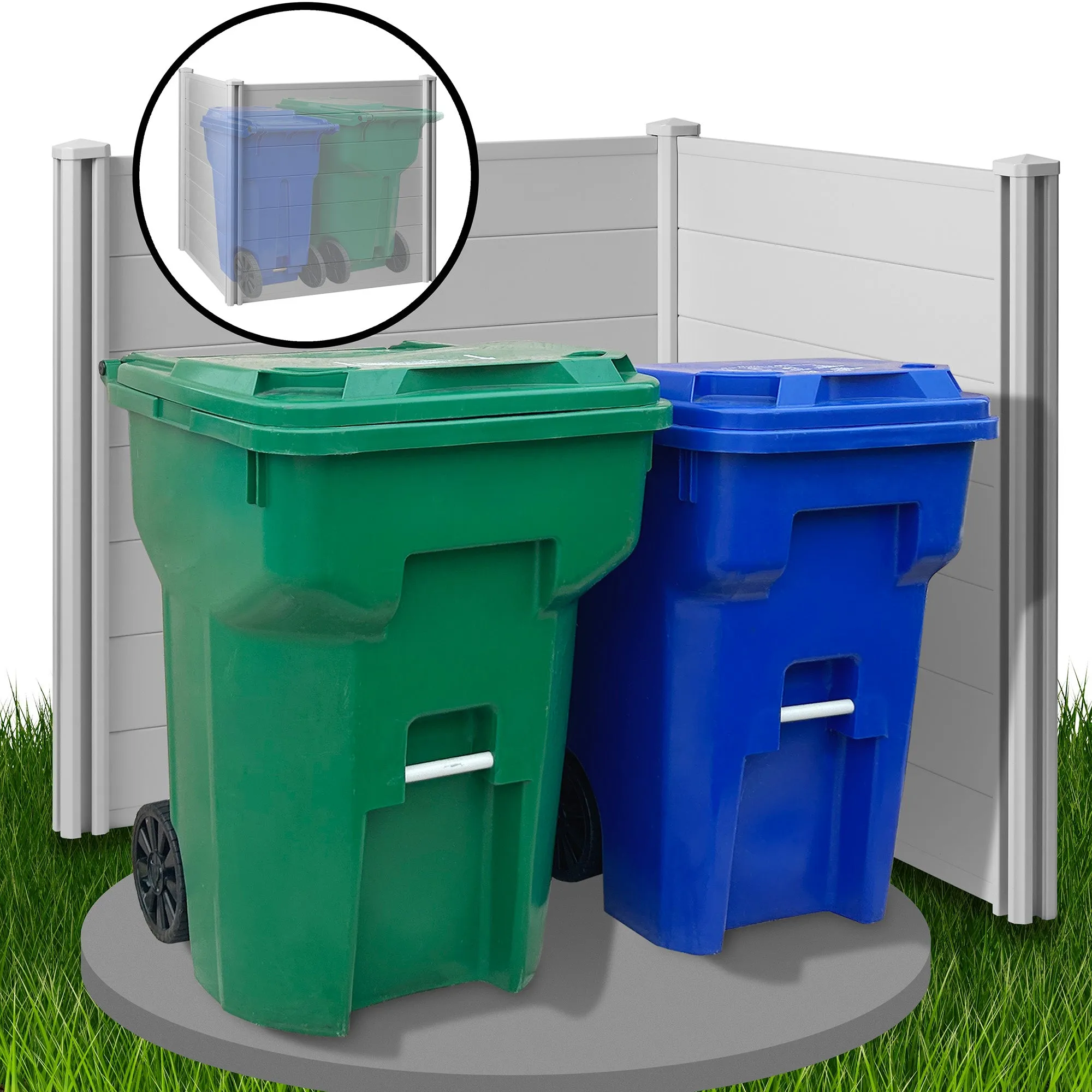 Privacy Screen Outdoor Vinyl Fence Panel Enclosure for AC / Trash Bins