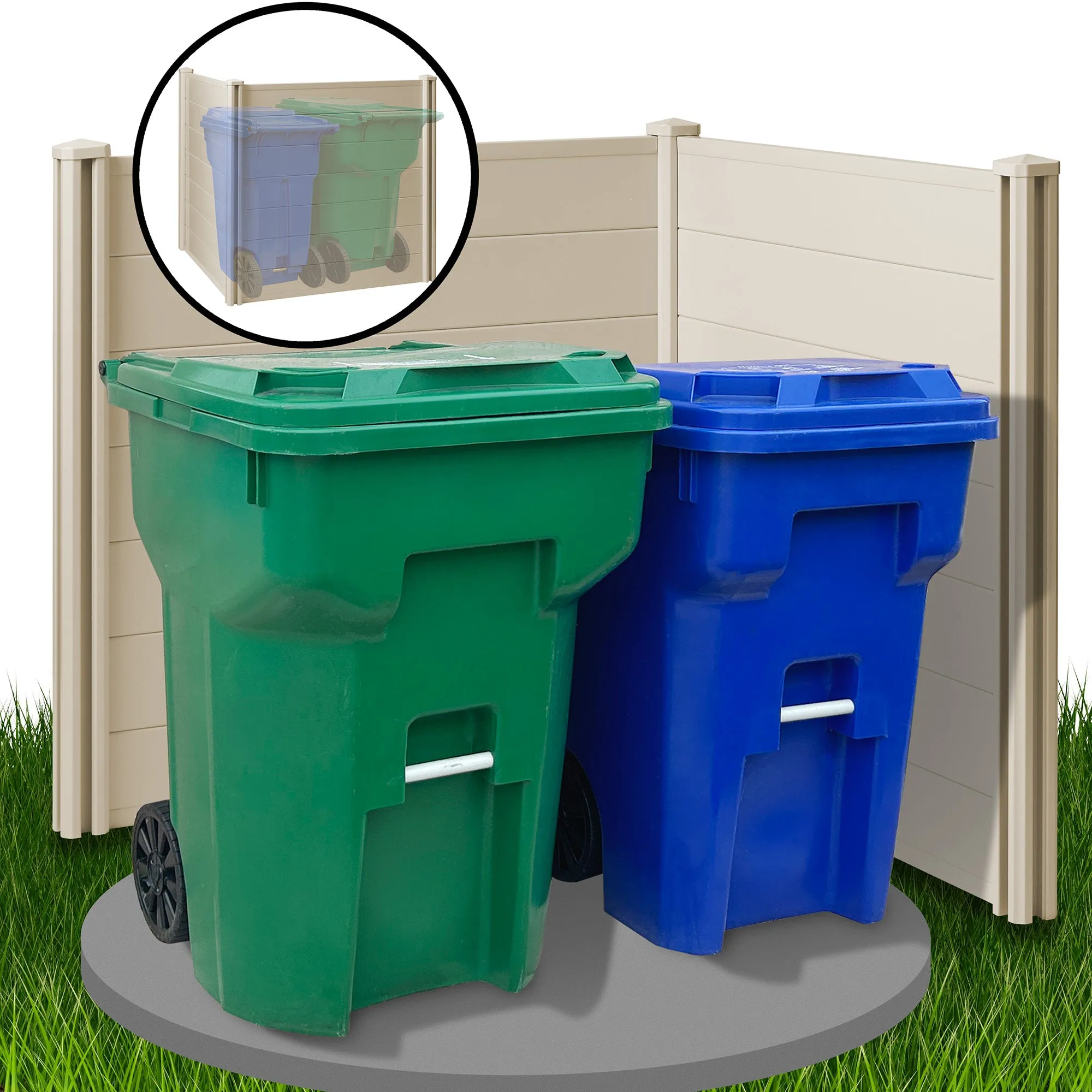 Privacy Screen Outdoor Vinyl Fence Panel Enclosure for AC / Trash Bins
