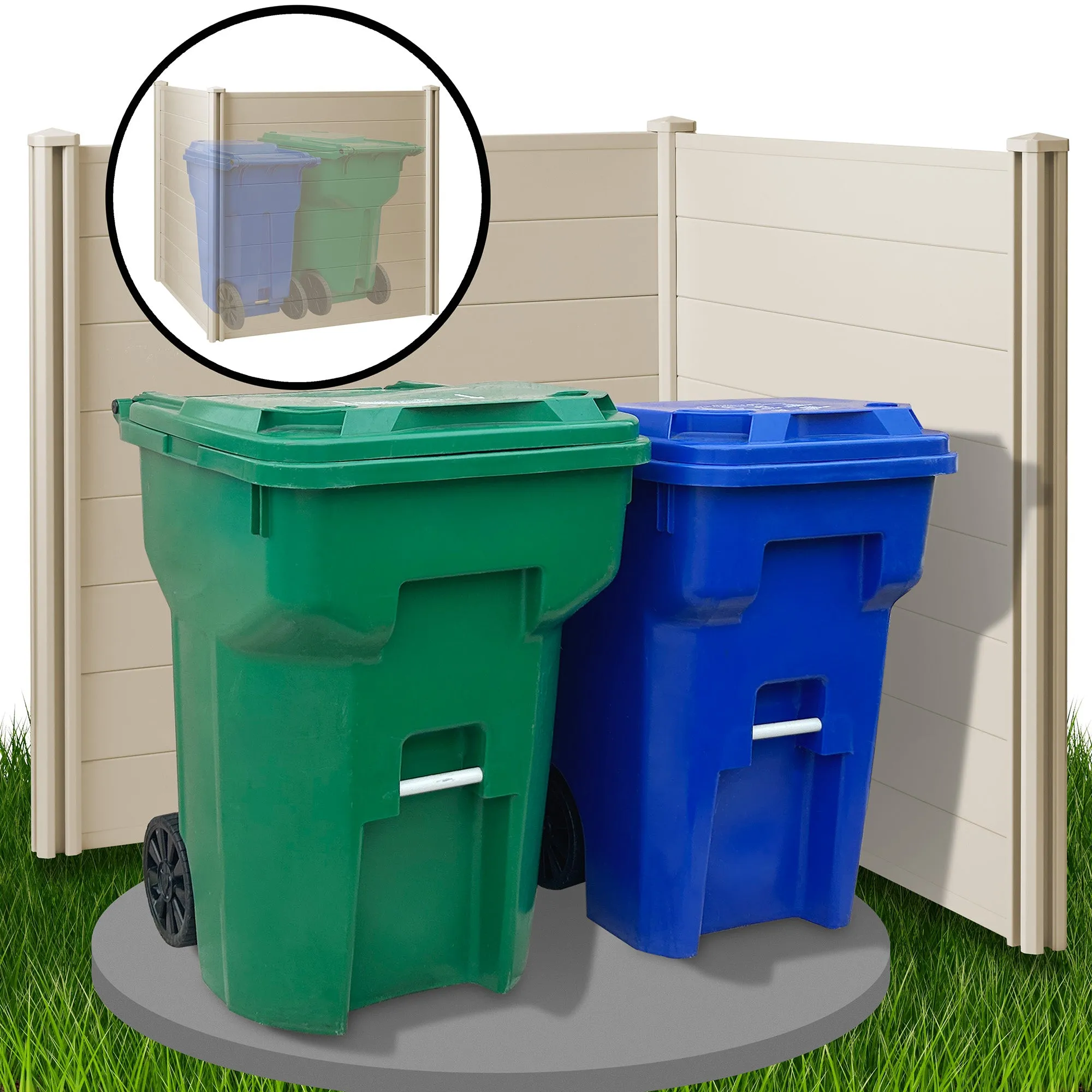 Privacy Screen Outdoor Vinyl Fence Panel Enclosure for AC / Trash Bins