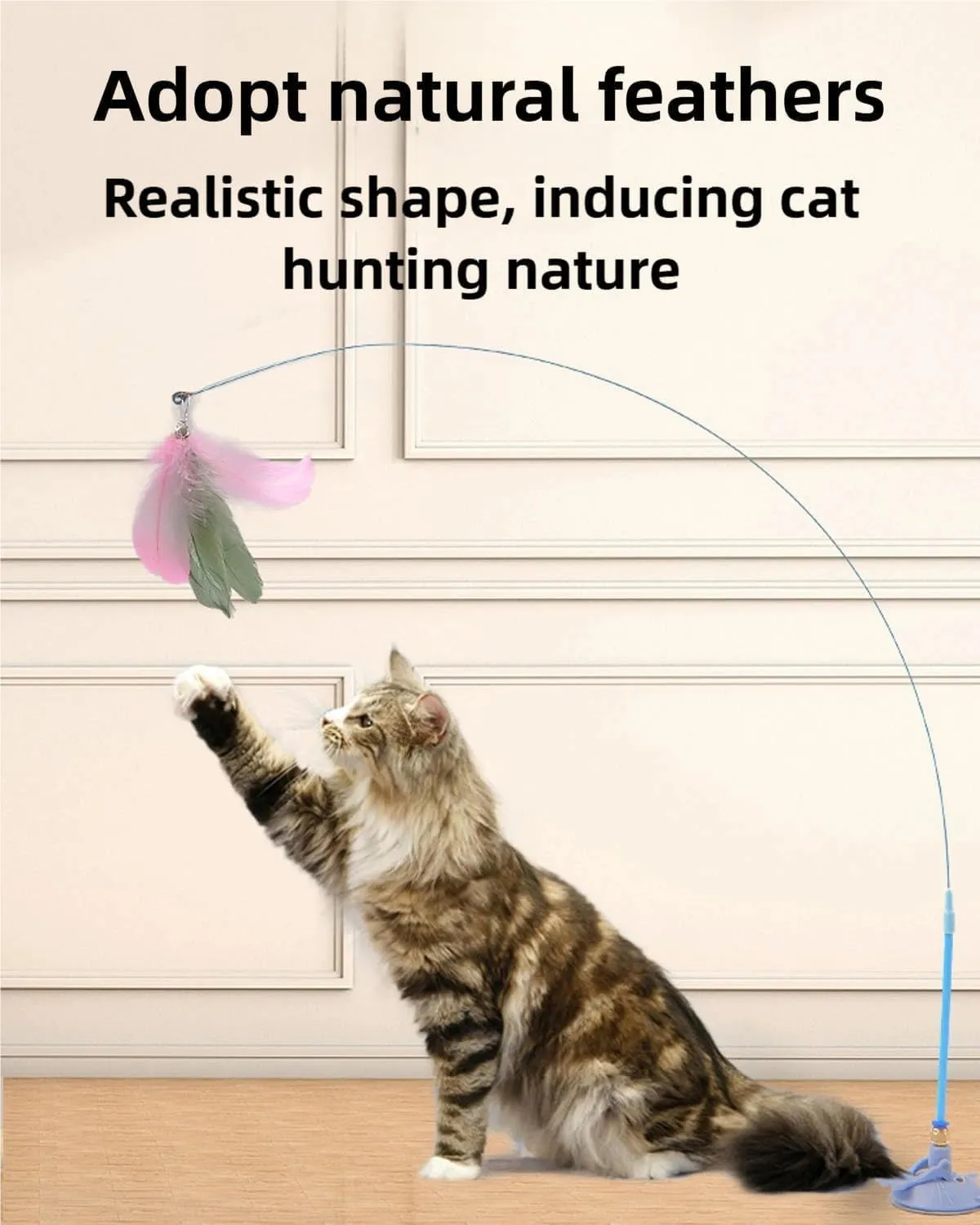 Puff Pet MeowMastery Toy, MeowMastery Cat Toy, Meow Mastery Teaser Wand - with 4 Types of Replacement Feathers, Interactive Cat Teaser, Exercise and Entertainment for Active Felines (Black)