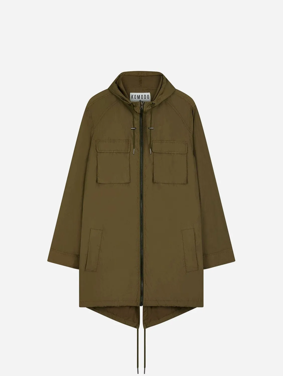 River Recycled PET Water Resistant Rain Coat | Khaki