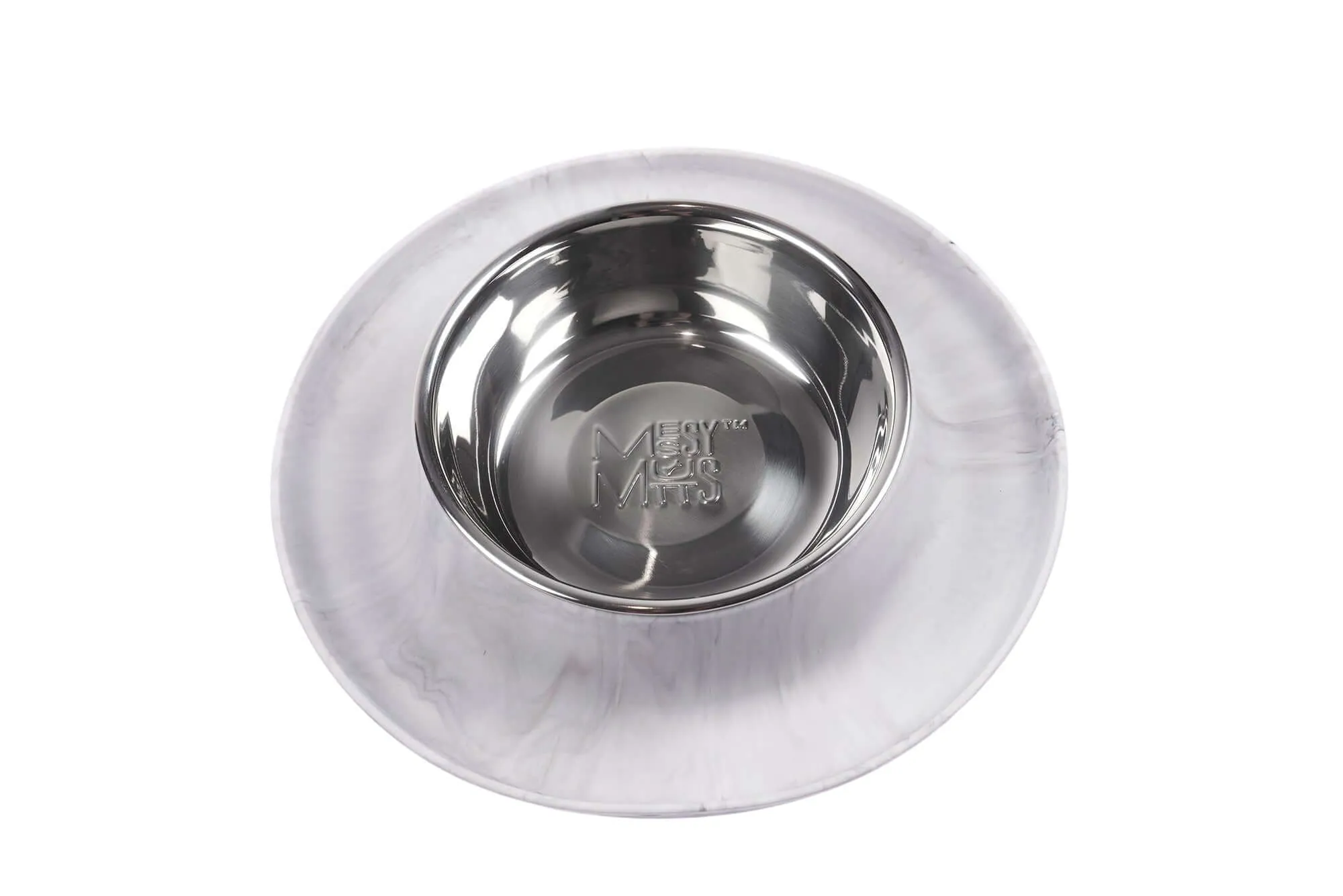 Single Silicone Dog Feeder with Stainless Bowl, Medium, 1.5 Cups, Marble