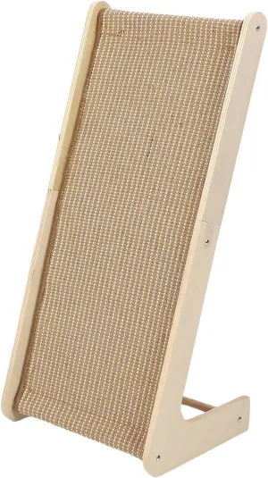 Sisal Cat Scratcher, Vertical L Shaped Cat Scratcher, 27in Climbing Cat Scratching Pad for Indoor, Solid Wooden Wearproof Cats Scratch Ramp, Sisal Rope Spine Friendly Furniture Protector
