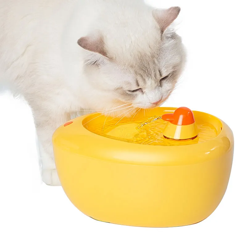 Small yellow duck pet automatic circulation cat water dispenser, intelligent pet water dispenser