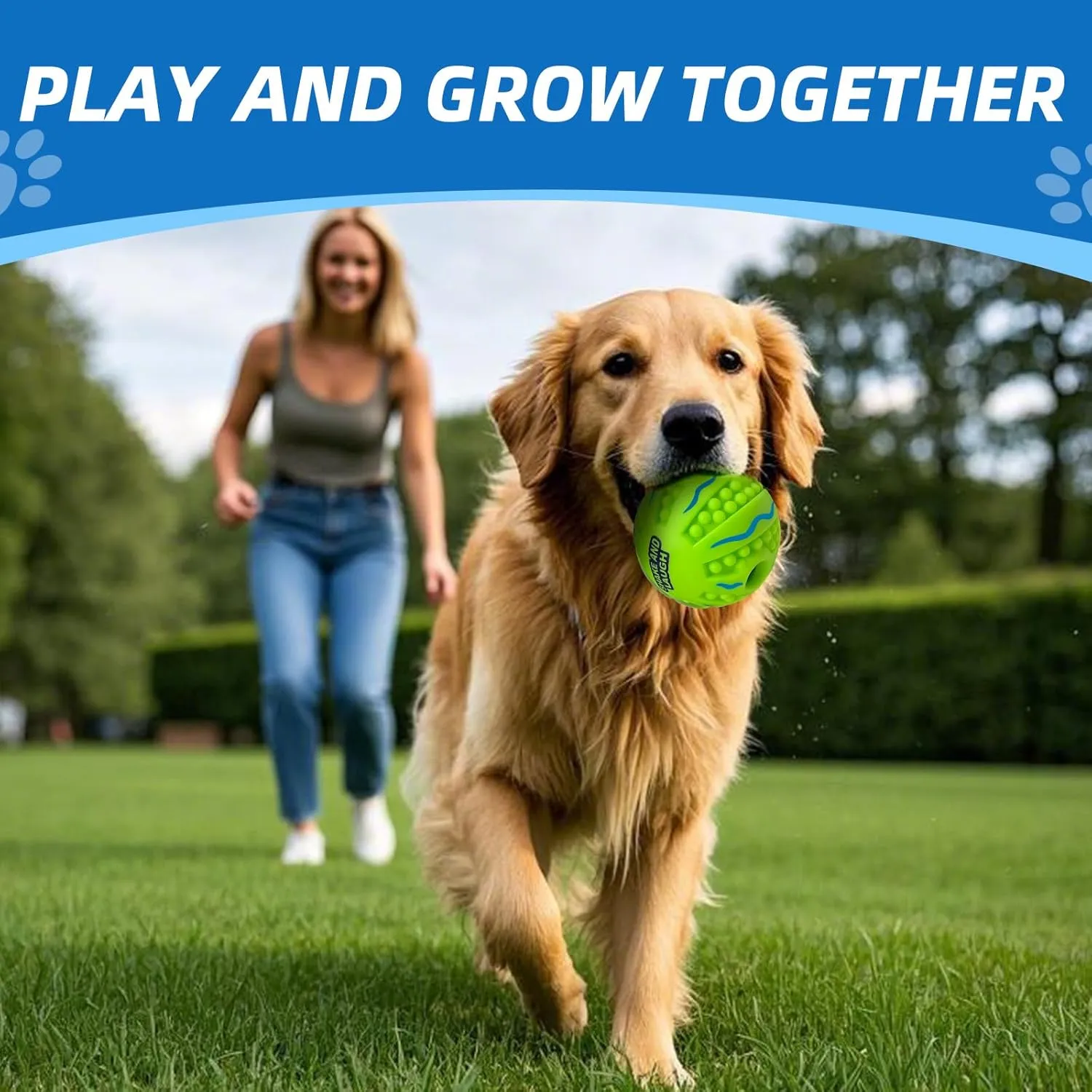 Spiky Interactive Dog Toys Ball, Shaking with Gibbering Sound, for Training, Teeth Cleaning & Herding, Wave, M, 3.46 in (8.8 cm)