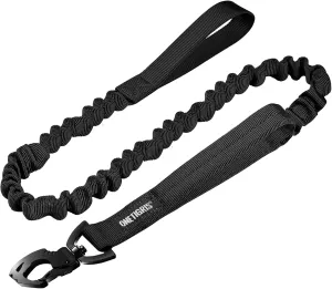 Tactical Dog Training Bungee Leash with 2 Control Handle Quick Release Nylon Leads Rope (Black)