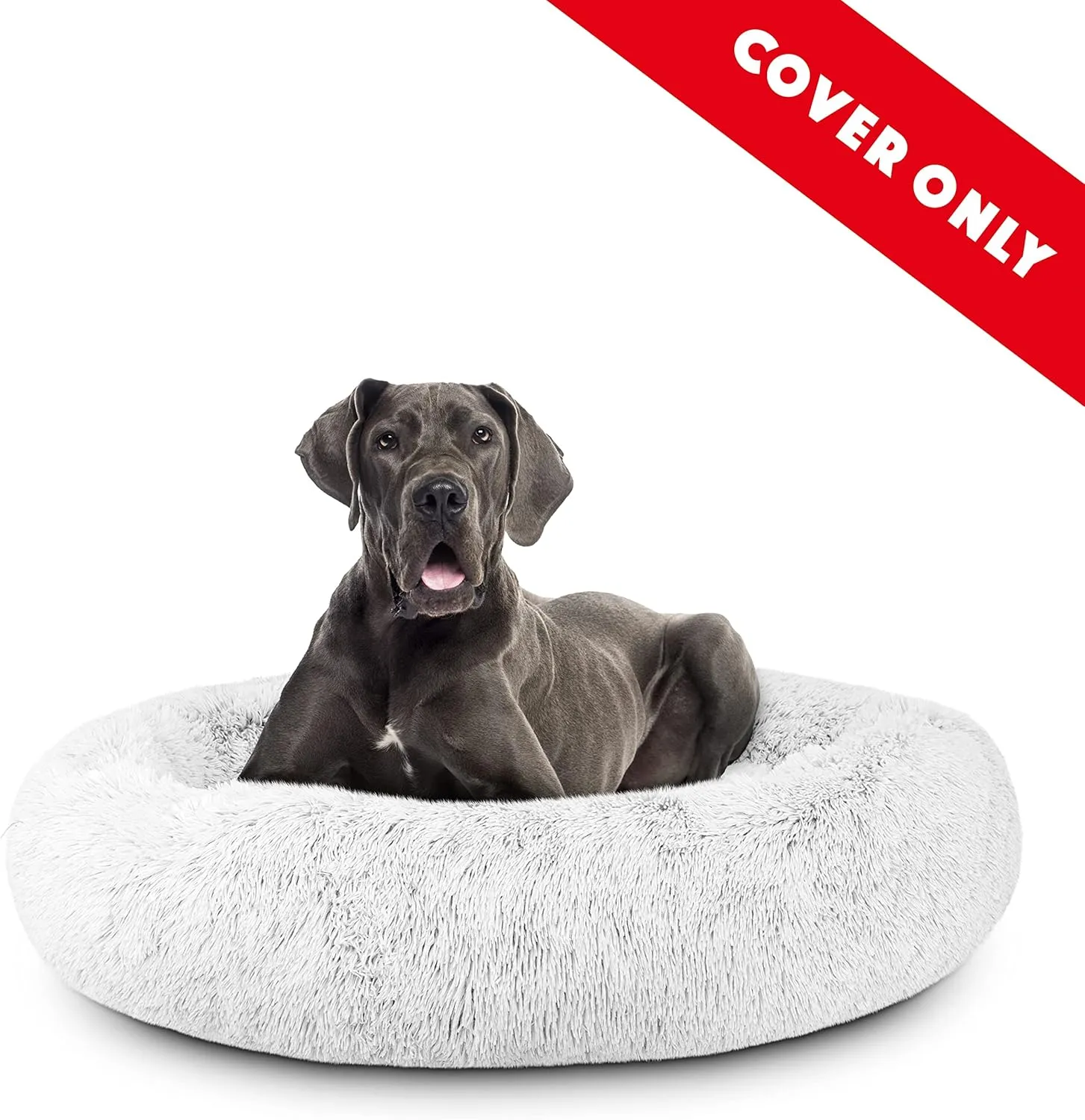 The Dog's Bed Replacement Cover Only for The Dogs Bed Sound Sleep Donut Dog Bed Spare Cover, XXL Ice White Plush, Veterinary Approved