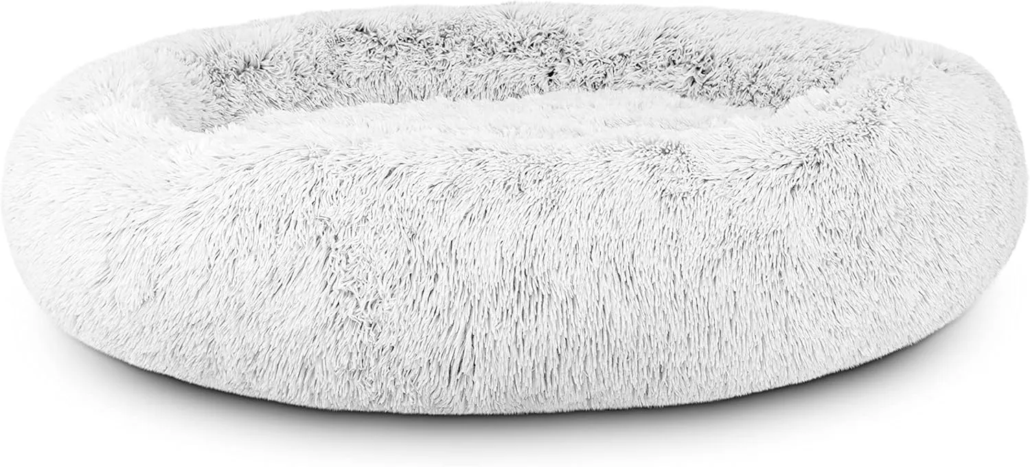 The Dog's Bed Replacement Cover Only for The Dogs Bed Sound Sleep Donut Dog Bed Spare Cover, XXL Ice White Plush, Veterinary Approved