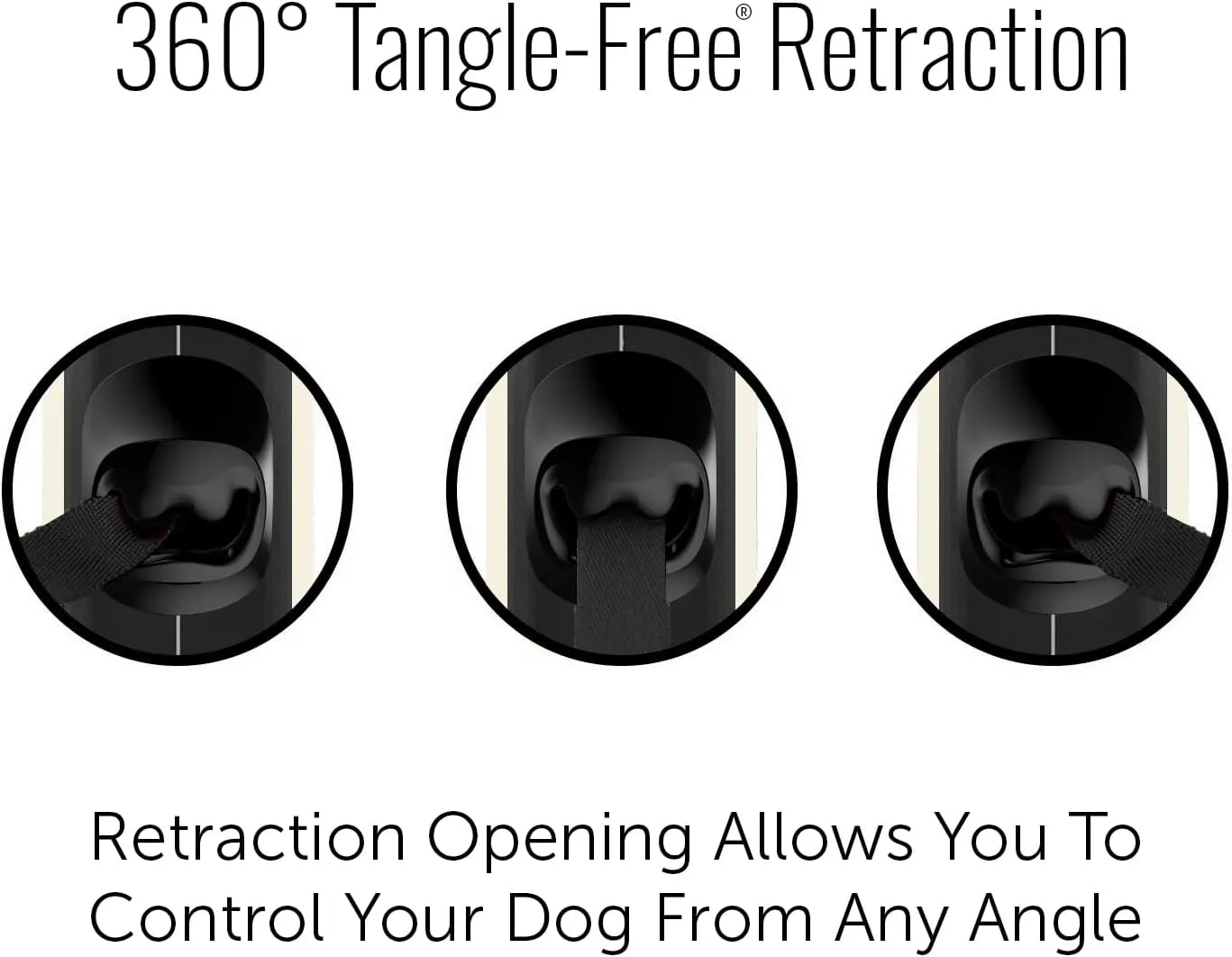 TUG Oval 360 Tangle-Free Retractable Dog Leash with Integrated Waste Bag Dispenser (Medium, Cream)