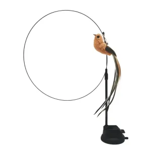 Upgraded Epoxy Sucker Steel Wire Long Rod Feather Cat Teasing Stick - Safe and Interactive Self-Play Toy for Cats