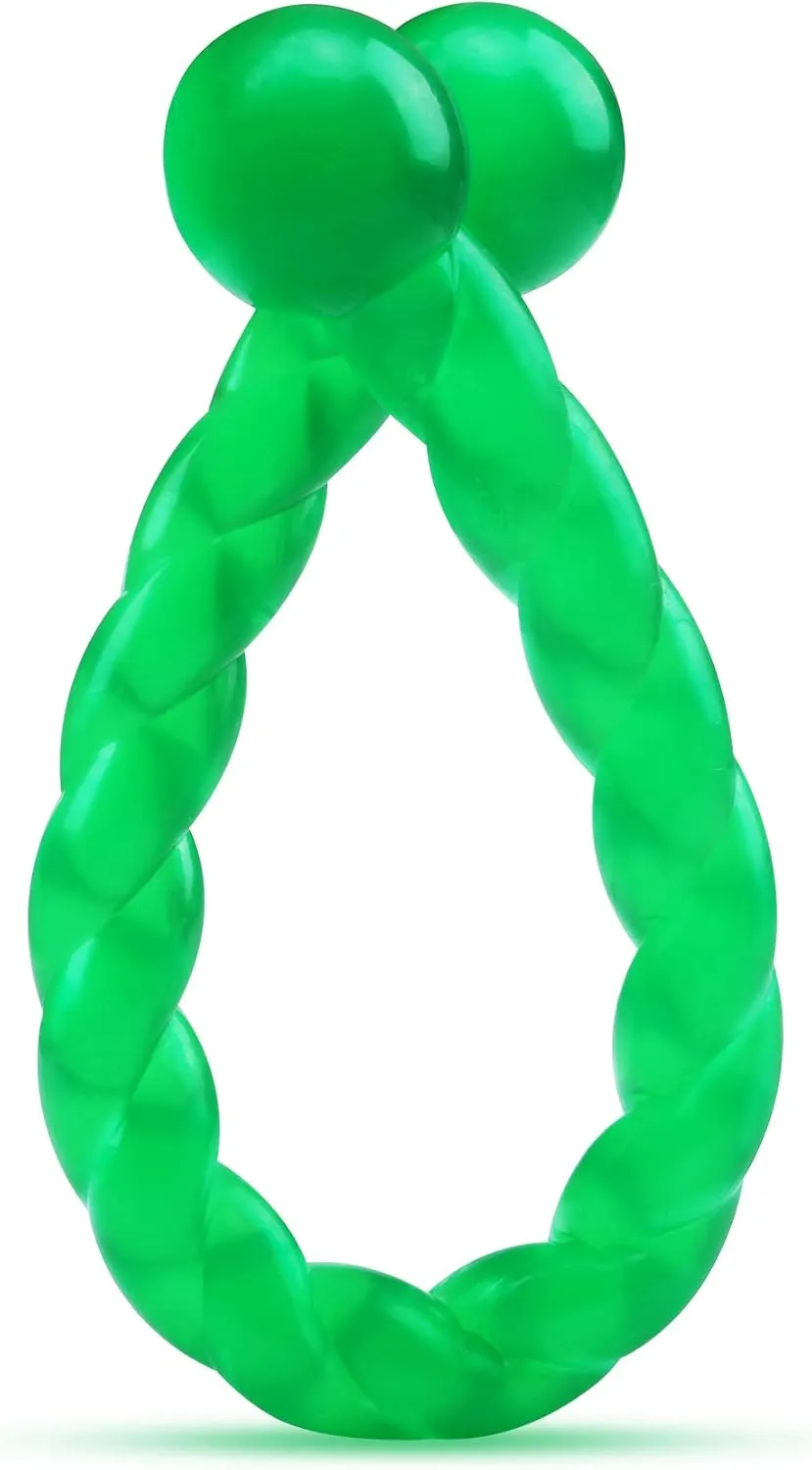 Ycozy Dog Chew Toys 11'' Long for Small/Medium Dogs Aggressive Chewers, Rubber Puppy Dog Rope Toys Knot Dental Teething Toys Almost Indestructible Washable